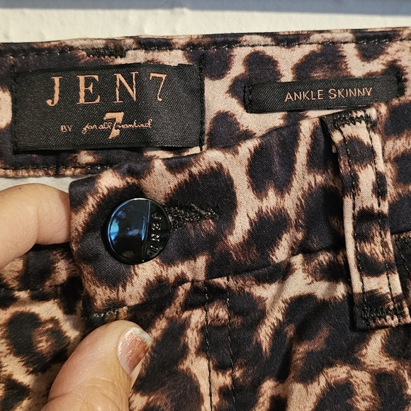 JEN7 Mankind Leopard Print Ankle Skinny Leg Women's Jeans NWT 10 - Picture 4 of 7